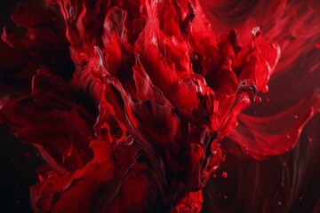 A spectacular abstract in brilliant red hues that will captivate your eyes. Generative AI