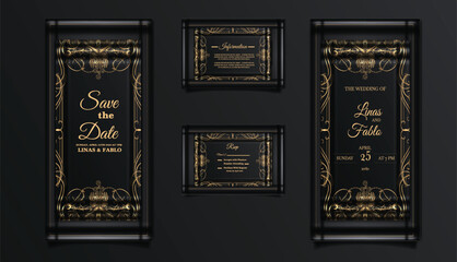 luxury wedding invitation cards set