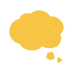 Vintage comic speech bubble cloud. Grunge texture text box frame, retro chat box, message box conversation template vector illustration design.