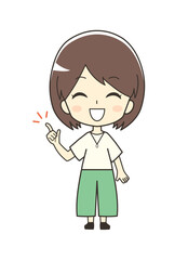 提案する女性のイラスト