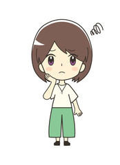 Obraz premium 困る女性のイラスト
