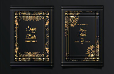 luxury elegant wedding invitation card set