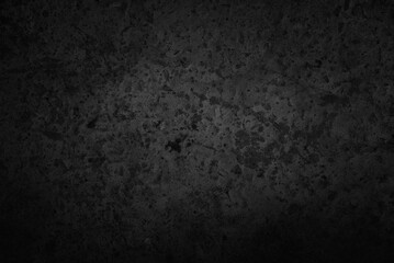 Black wall texture rough background dark concrete floor.