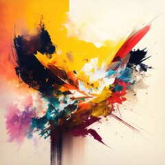 Abstract colorful watercolor painting on  background