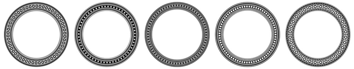 Set of five round frames for your design.