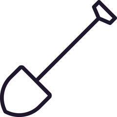 Shovel concept. Modern outline high quality illustration for banners, flyers and web sites. Editable stroke in trendy flat style. Line icon of shovel