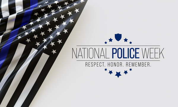 National Police week (NPW) is observed every year in May in United states that pays tribute to the local, state, and federal officers who have died or disabled, in the line of duty. 3D Rendering