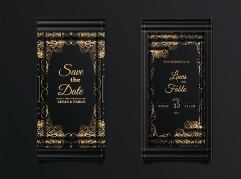 luxury elegant wedding invitation set