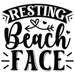 Resting Beach Face SVG  T shirt design Vector File