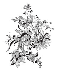 Lace ornate flowers. vector illustration
