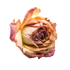 dead miranda rose isolated on white background