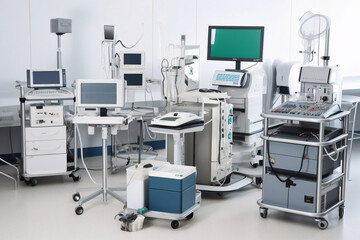 Lots of medical equipment. AI Generated
