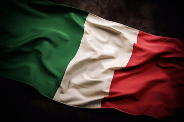 Obraz premium Flag of Italy silk. AI Generated