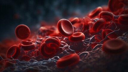 3D Model of Red Blood Cells in Human Bloodstream