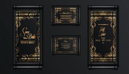 luxury wedding invitation cards set