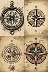 Fototapeta na wymiar Compass with a vintage design, symbolizing navigation and exploration, generative ai