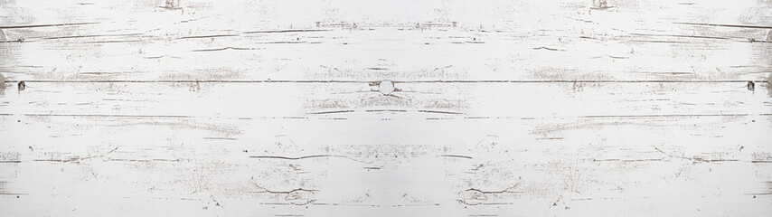 Old white painted exfoliate rustic bright light wooden boards wall  texture - Shabby wood...