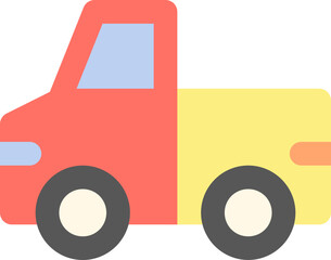 Pick up truck in flat icon