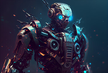 Obraz na płótnie Canvas Artificial Intelligence, Robot, Future, Technological 3d Rendering, Background, AI, created with Generative AI Technology