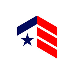 american flag house premium house mortgage logo vector