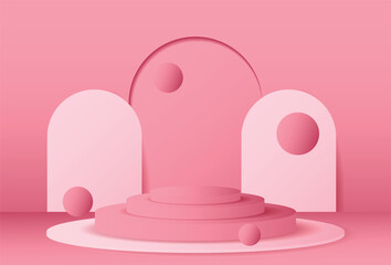 Podium Magenta Vector Background