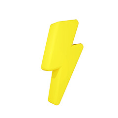 lightning yellow 3d render plastic