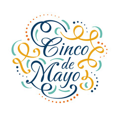 Colorful Cinco de Mayo Lettering. Can be Used for Banner, Poster, and Greeting Card