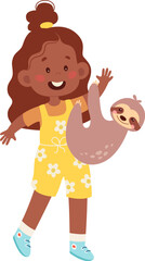 Girl With Sloth Pet