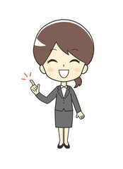 提案するスーツの女性のイラスト