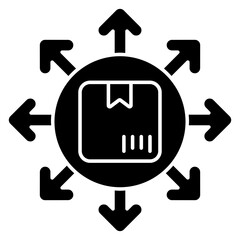 Editable design icon of parcel directions