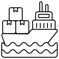 Premium download icon of cargo boat