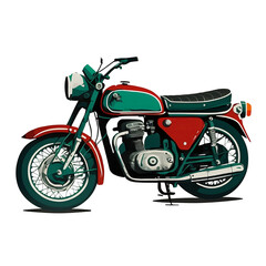 old classic motorcycle isolated background png (created with Generative AI)