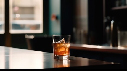 Cocktail on table of bar