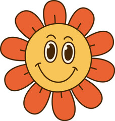 Happy Flower Character
