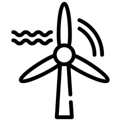 air wind windmill green energy environment icon simple line