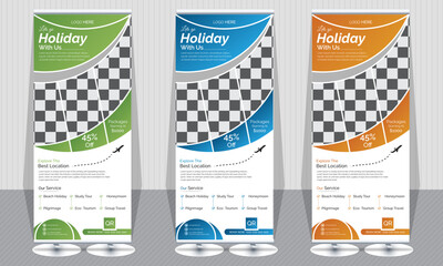 Tour and travel roll up banner template,
Roll Up Banner template,