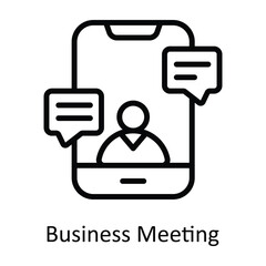 Business Meeting  Vector  Outline Icons. Simple stock illustration stock