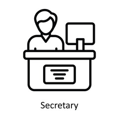 Secretary Vector  Outline Icons. Simple stock illustration stock