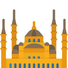 Turkey Istanbul Famous Mosque Vector and illustration 