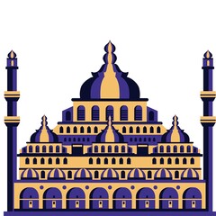 Turkey Istanbul Famous Mosque Vector and illustration 