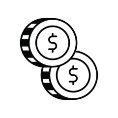 Coins icon stock illustration.