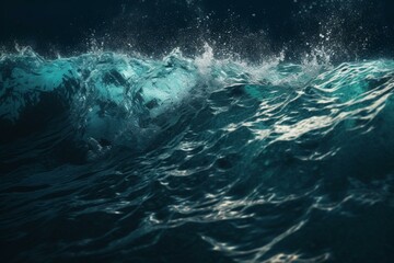 Blue water with wave texture. Generative AI