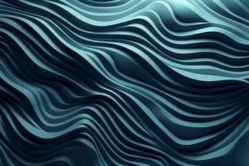 Abstract 3D illustration of a wavy pattern with light and shadow in blue. Generative AI