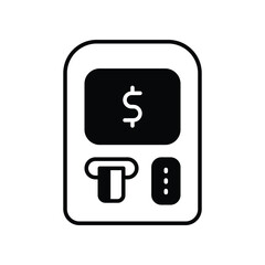 Atm Machine icon stock illustration.