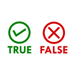 true or false design logo template illustration - obrazy, fototapety, plakaty