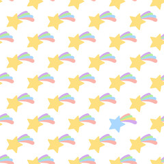 Fototapeta na wymiar Seamless pattern with stars. Abstract children's pattern of sky and stars in cartoon style