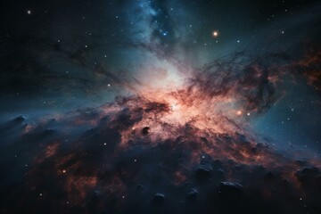 Exploring the cosmos: A stunning, vibrant galaxy viewed through space telescopes. Generative AI