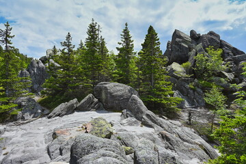 Stone relief of Taganay nature park in Zlatoust