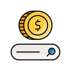 Money Search icon stock illustration.
