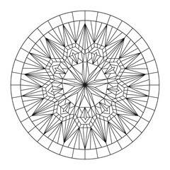 Circular ornament for adult and children's coloring books, scrapbooking or embroidery. Vector illustration in The zentangle technique. Doodle style isolated on white background.